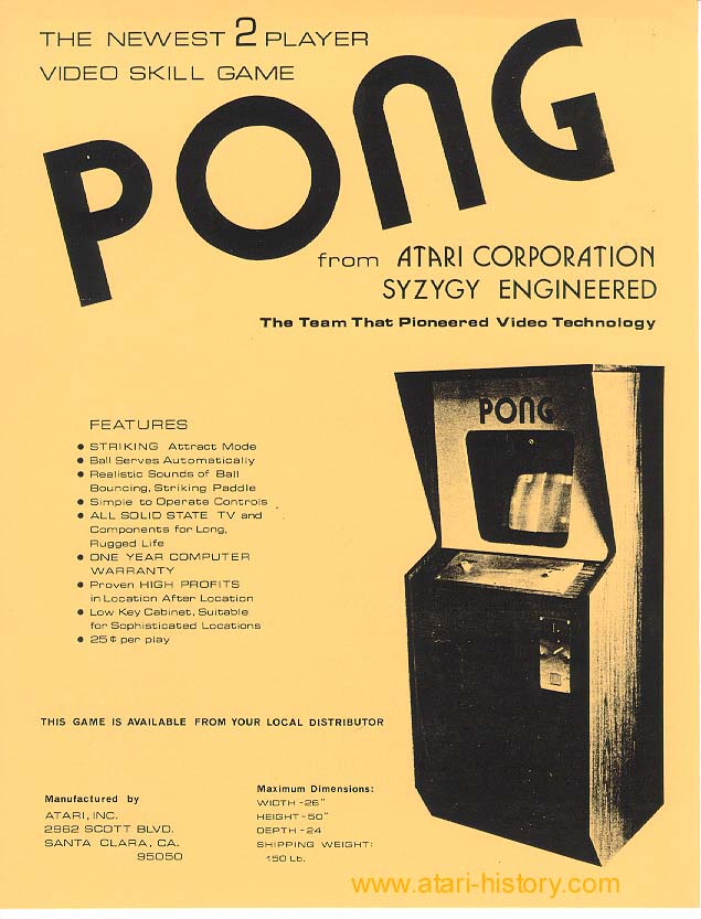 Atari Pong Game. Atari Pong Flyer.